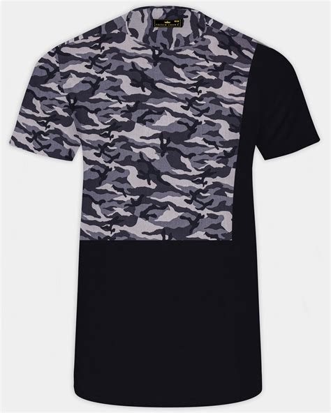 Half Camouflage Printed and Half-Black Casual Prints Premium Cotton ...