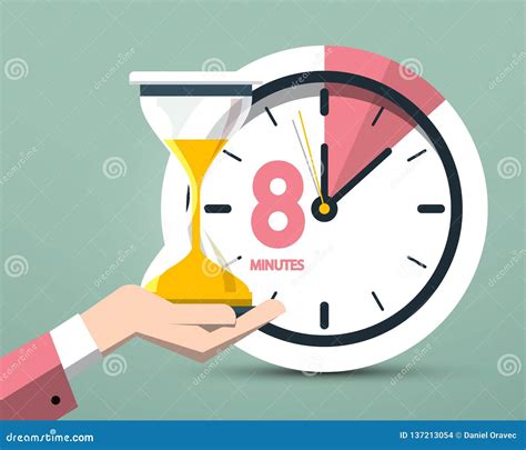8 Eight Minutes Clock Symbol Stock Vector - Illustration of countdown ...