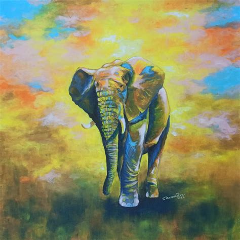 Acrylic Elephant Painting