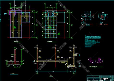 某地下消防水池及泵房施工图，泵房CAD工程图下载 - 易图网