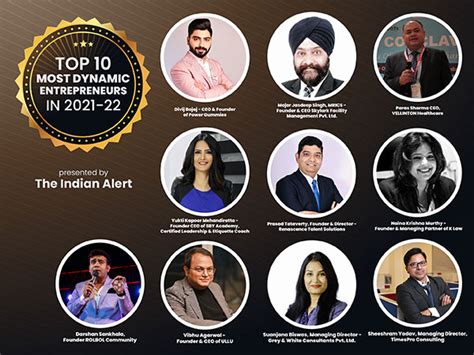 Top 10 Most Dynamic Entrepreneurs in 2021-22 by The Indian Alert