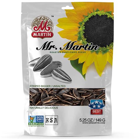 12 Bags of Mr. Martin Freshly Roasted Unsalted Sunflower Seeds | Mr. Martin