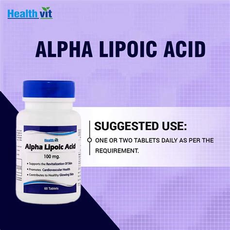 Buy HEALTHVIT ALPHA LIPOIC ACID 100 MG - 60 TABLETS Online & Get Upto ...