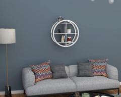 Buy Wooden Twist Trendlong PVC Wood Round Floating Wall Shelf For ...