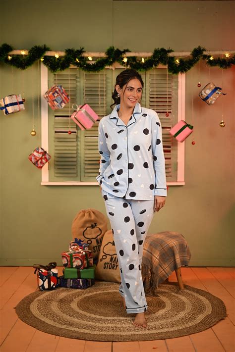 Oreo Full Sleeves Pyjama Set for Women | Elegant Nightwear by NapStory