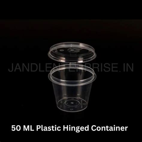 Transparent Plastic Round Hinged Box - 50ml Transparent Plastic Round ...