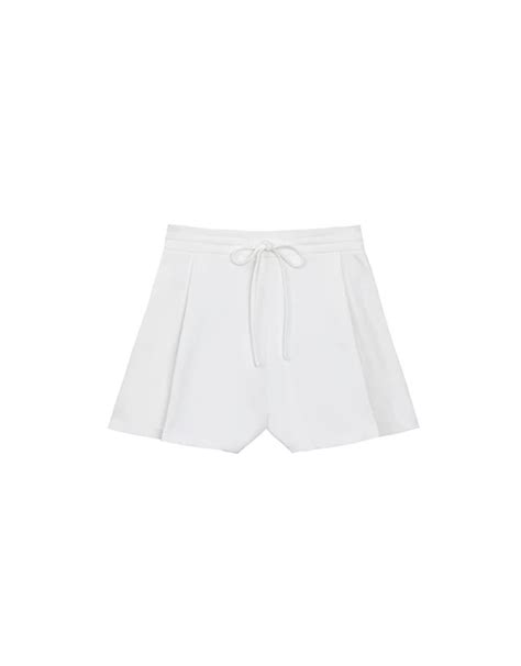 Cotton Drawstring Waist Soft Knit Pleated Shorts - AIR SPACE