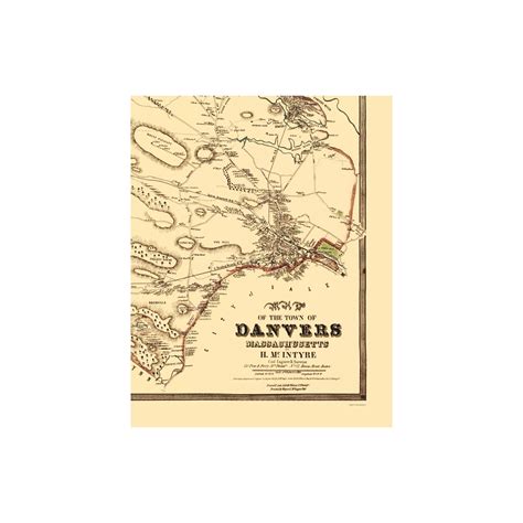 Historic City Map - Danvers Massachusetts County - Friend 1852 - 23 x ...