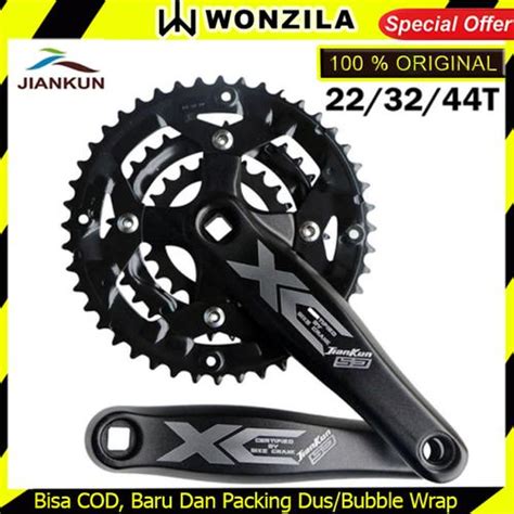 Jual Jiankun XC Crankset Triple Crank 170 mm Square Kotak BCD 104 Hitam ...