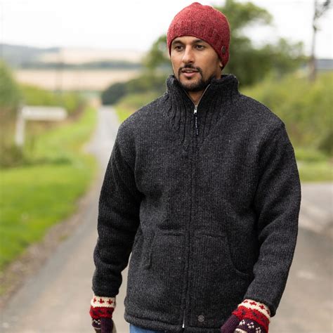 Fleece lined - pure wool - jacket - Charcoal | Black Yak