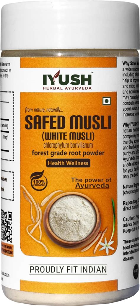 Buy IYUSH Herbal Ayurveda Pure Safed Musli Powder | Organic Safed Musli ...
