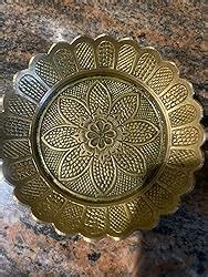 Amazon Brand - Solimo Puja Round Thali/Bhog Thali for Worship, Flower ...