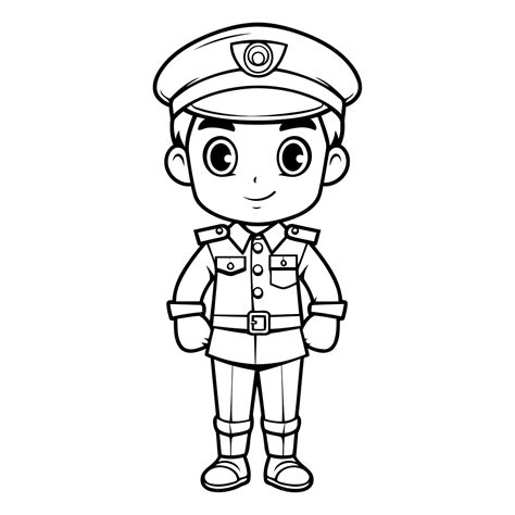 Coloring book for children boy in police uniform | Premium AI-generated ...