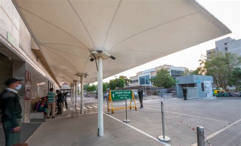 Tensile Exit Canopy at Zydus Hospital by SBDW India