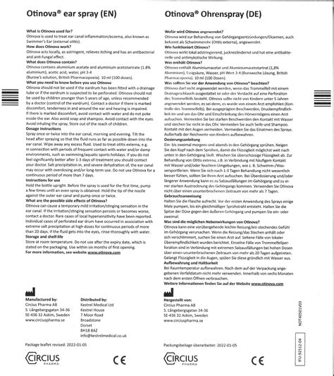 Mua Otinova Ear Spray 15 ml – Fast acting formula designed to remove trapped water and relieve ...