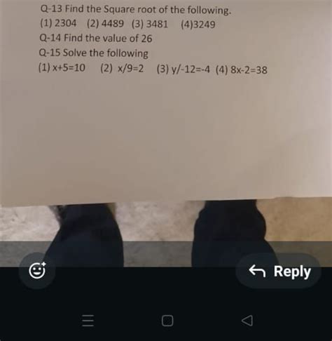 Q-13 Find the Square root of the following.(1) 2304(2) 4489(3) 3481(4..