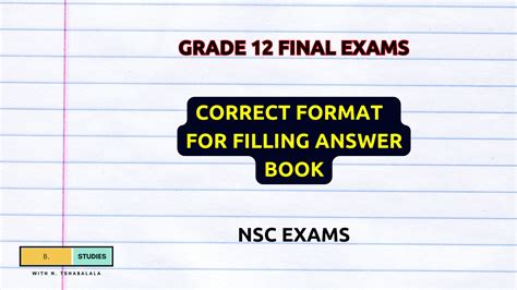 6 Tips on How to Correctly Fill NSC Final Exam Answer Books | FET Phase ...