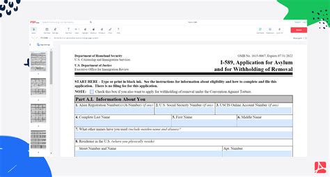 I-589 Form - Application For Asylum And For Withholding Of Removal ...