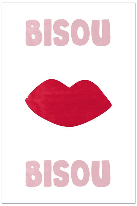 Affiche bisou bisou pour décoration murale originale
