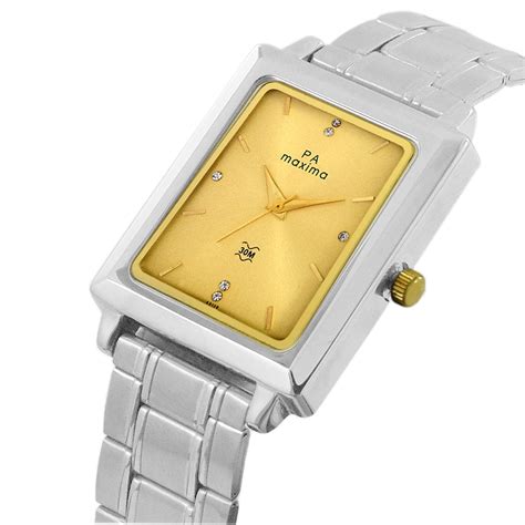 Maxima E-CO Men Gold Dial Analogue Watch - 40115CMGI