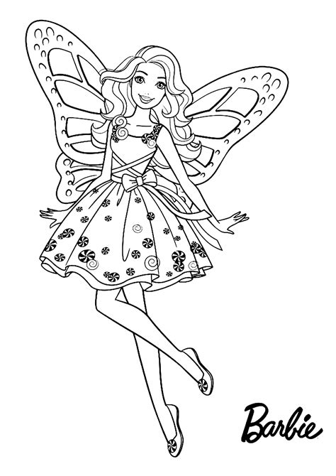Butterfly Barbie - Barbie Kids Coloring Pages