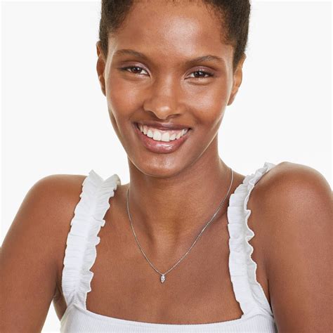 14K White Gold Marquise Cut Diamond Solitaire Pendant (0.50 CTW - H-I ...