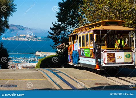 Powell Hyde Cable Car Alcatraz San Francisco Editorial Photography ...