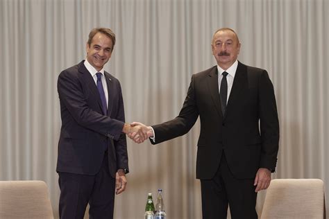 Prime Minister Kyriakos Mitsotakis met with the President of Azerbaijan ...
