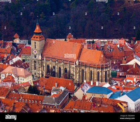The Black Church in Brasov old city, Transylvania. Romania Stock Photo ...