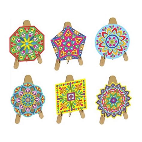 Wooden Mandala Art Coloring Kit with 6 Designs and Watercolor| Best Buy ...