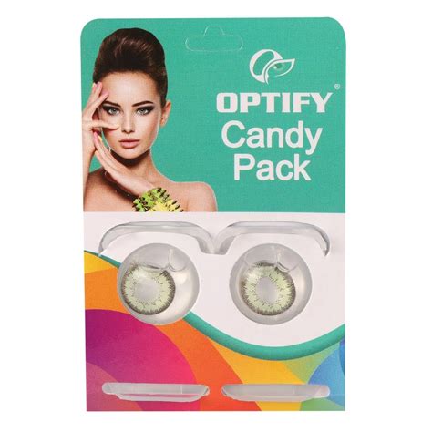Optify Candy Pack Colored Contact Lenses (Zero Power,Dark Green)