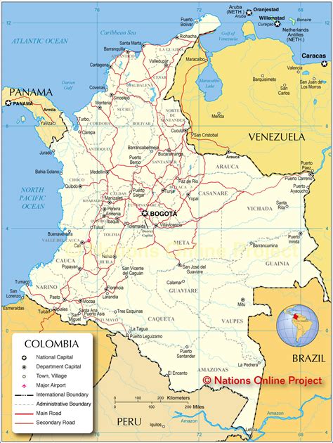 Map of Colombia - Nations Online Project