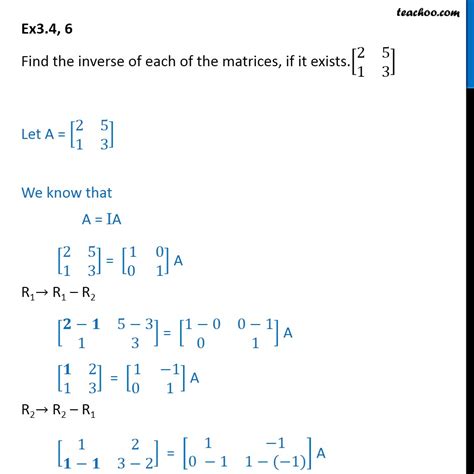 Image result for How to Find Inverse of a Matrix
