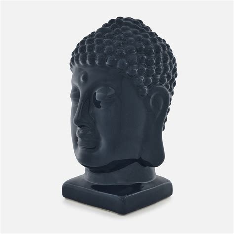 Shop Dark Blue Ceramic Buddha Head with Base - Large - at Best Price ...