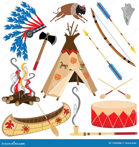 American Indian Clipart Icons Stock Vector - Illustration of arrow ...