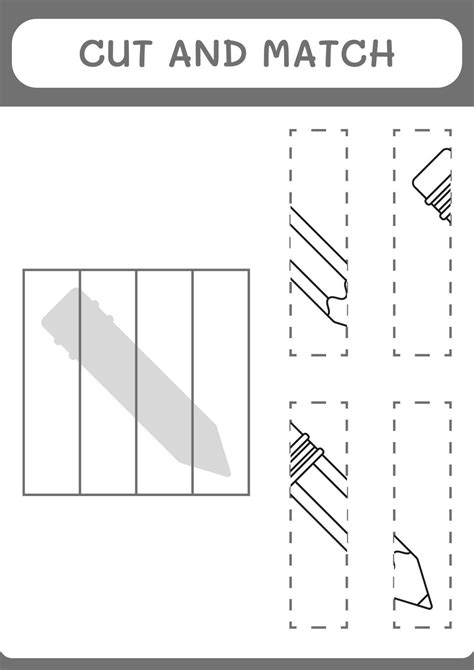 Cut and match parts of Pencil, game for children. Vector illustration ...