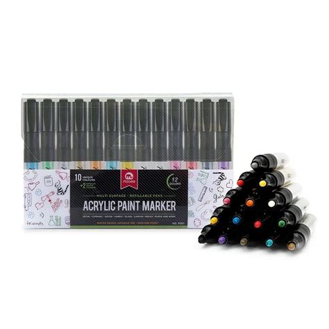 INOG Water-Based Acrylic Paint Marker Pens Medium Permanent For Rocks ...