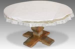 Kuber Industries PVC 4 Seater Round Table Cover - Silver : Amazon.in ...