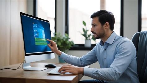 Technician remotely installing software with progress bars on customers ...