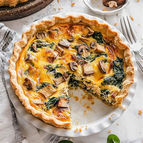 Turkey Mushroom Spinach Quiche