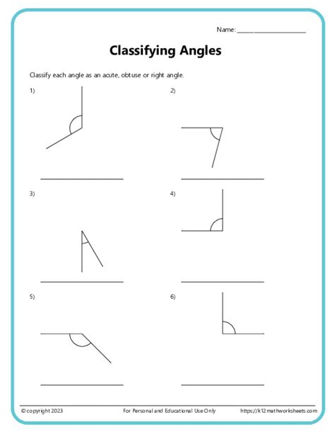 Image result for Classification of Angles Worksheet