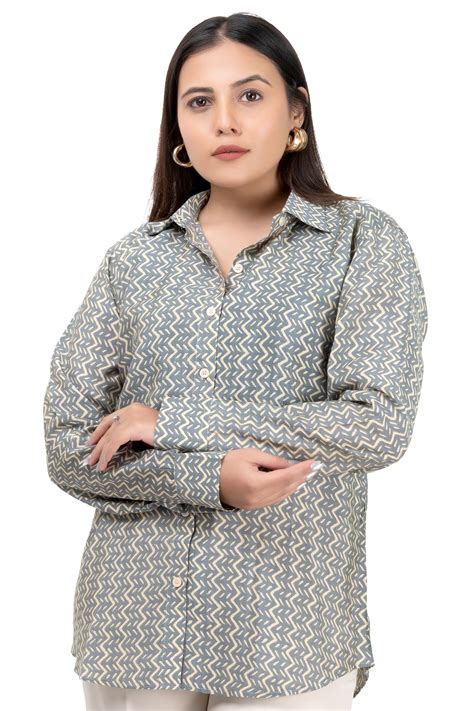 Azure Maze Natural Printed Shirt | MatterBlue