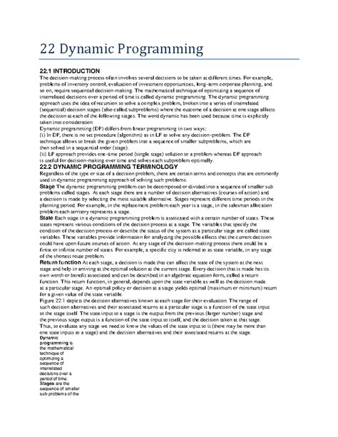22 Dynamic Programming - 22 Dynamic Programming 22 INTRODUCTION The ...