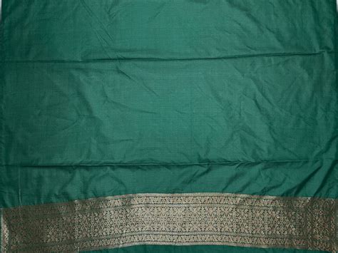Green Antique Zari Banaras Katan Intricate Allover Brocade Saree with ...