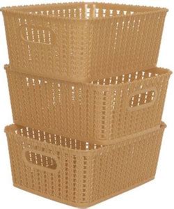Flipkart SmartBuy Plastic Set of 3 | Medium | Beige | Multipurpose ...