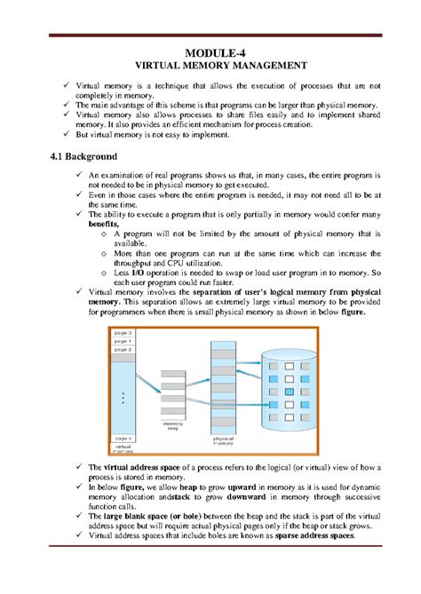 Virtual Memory Management - Operating Systems Module-4 Notes - Studocu
