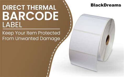 BlackDreams® Self Adhesive Direct Thermal Barcode Labels Stickers 3X2 ...