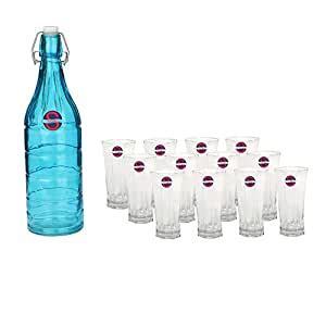 Buy Somil Set of Twelve Glasses & One 1000 Ml. Bottle for Serving ...