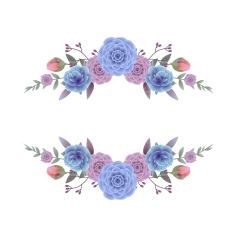 Gambar Salam Bingkai Pernikahan Dengan Vektor Bunga Biru Dan Ungu ...