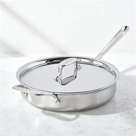 All-Clad d5 Brushed Stainless Steel 3-Quart Sauté Pan with Lid ...